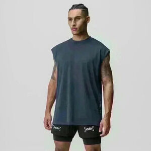 ASRV | Men's Silver-Lite 2.0  Oversized Navy 0829 Mesh Cutoff Tee